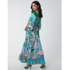 V Neck Flutter Sleeve Maxi Dress