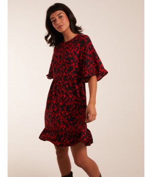 Floral Frill Hem Swing Mini Dress