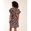 Aztec Printed Frill Sleeve Dress