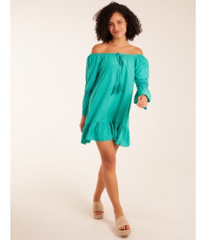 Bardot Tunic Dress With Frill Hem