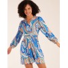 Paisley Print Wrap Front Dress